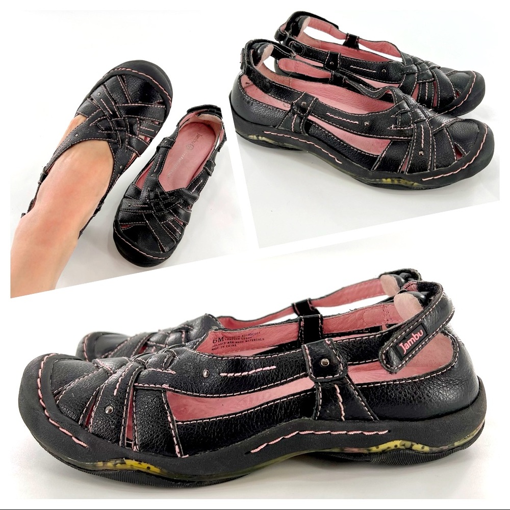 Jambu Black and Pink Sandals